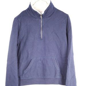 Hollister Womens 1/4 Zip Up Sweatshirt Jacket Size Med. Fleece Lined & Navy